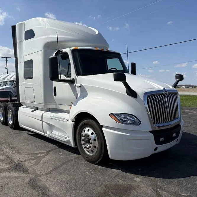 White sleeper cab semi truck