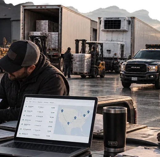 Dispatcher working at a loading dock